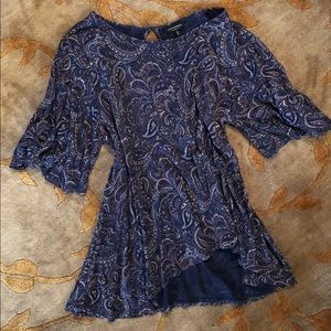 Blue Paisley Lucky Brand Long Sleeve Blouse